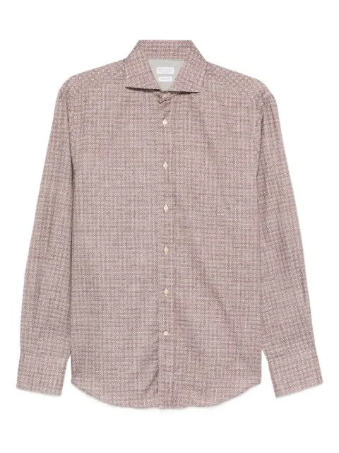 Brunello Cucinelli patterned shirt Brown MA6911718C001