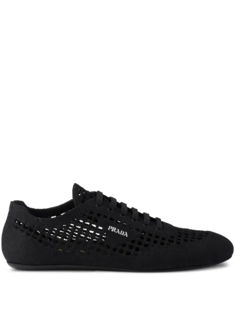 Prada Collapse crochet laced sneakers Black 1E360OF0052F46