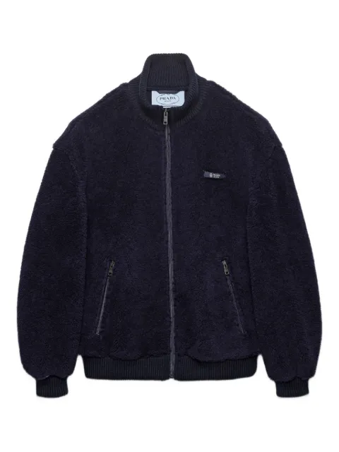 Prada fleece logo-detail jacket Blue 292343SOOO17VA