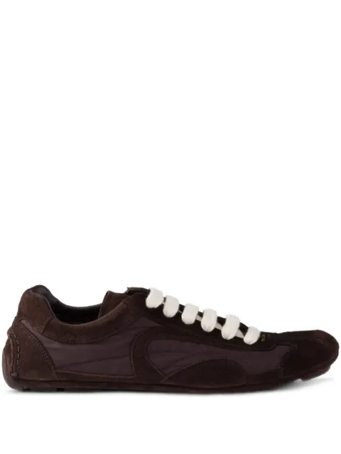 Prada Montecarlo Re-edition 2005 suede and Re-nylon sneakers Brown 1E247OFD010D7C