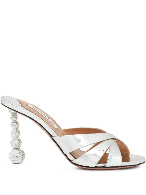 Aquazzura Yes Baby crystal-embellished heeled sandals Silver YSBHIGM0SSYSILVER