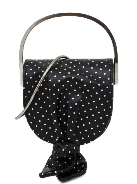Aquazzura micro Bow Tie tote bag Black DENMBGB0MPPBLACKSILVERPALL