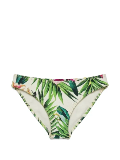 Del Maar tropical-print crochet-knit bikini bottoms Green DMAA67BOTTOM