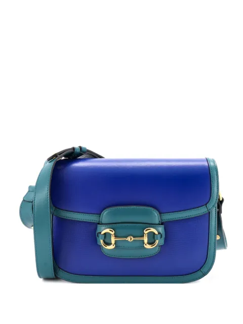 Gucci Pre-Owned Horsebit 1955 Leather Small shoulder bag Blue 81JD9QQUJIKNWLTR