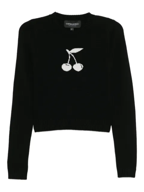 Cynthia Rowley intarsia cropped jumper Black 25F1TP13KN