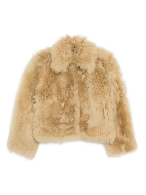 Cynthia Rowley shearling cropped jacket Neutrals 25F1JK06LE