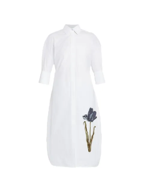 ERDEM flower-embroidered midi dress White PS26D20440029000B