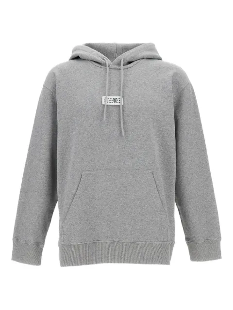 MM6 Maison Margiela front-pocket ribbed-trim hoodie Grey SH0GU0042M25025