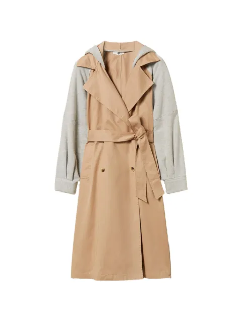 TWINSET gabardine plush trench coat Neutrals 261LL2JBB