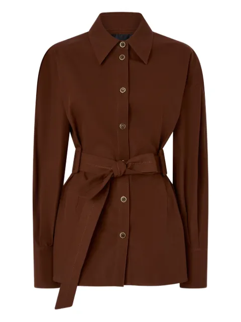 PINKO cotton jacket with belt Brown 106153A2ER