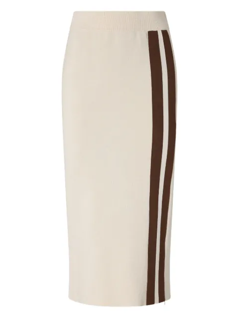 PINKO slim-fitting midi skirt with contrasting bands Neutrals 106338A34D