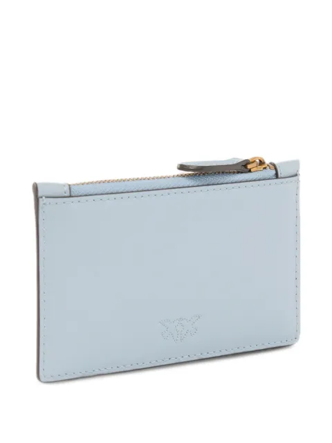 PINKO love birds zip leather wallet Blue 100251A0F1