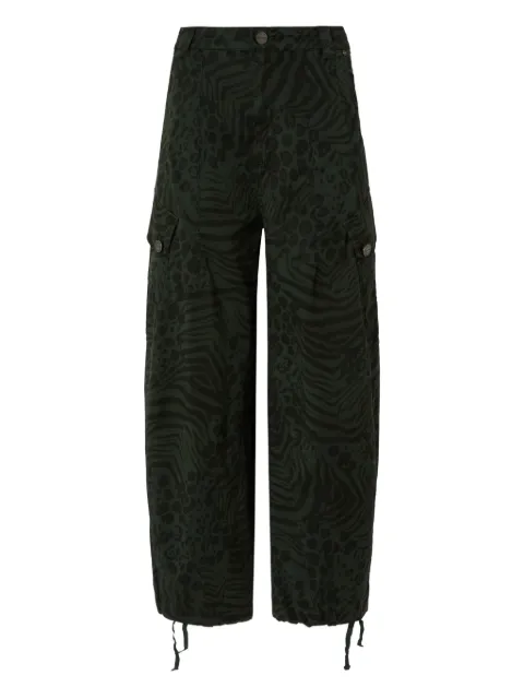 PINKO balloon trousers with animal motif Green 106444A35A