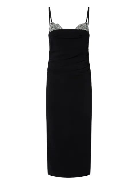 PINKO layered-effect embellished midi dress Black 106637A31P