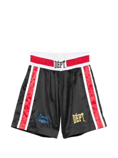 GALLERY DEPT. logo-patch side-stripe boxing shorts Black BTM030