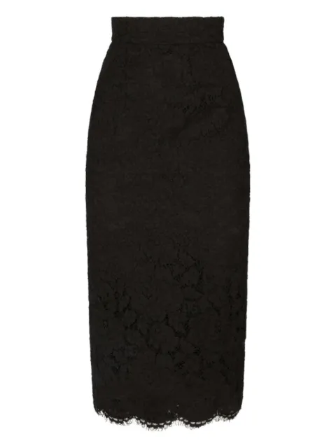 Dolce & Gabbana midi lace skirt Black F4B7ITGDCLZN0000