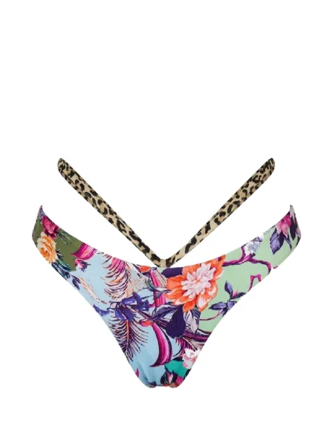 Del Maar floral-print bikini bottoms Blue DMAA87BOTTOM