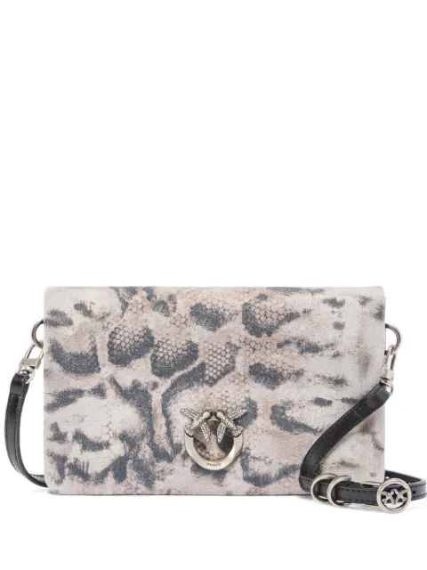 PINKO mini Love silver hardware printed shoulder bag Neutrals 106023A39V