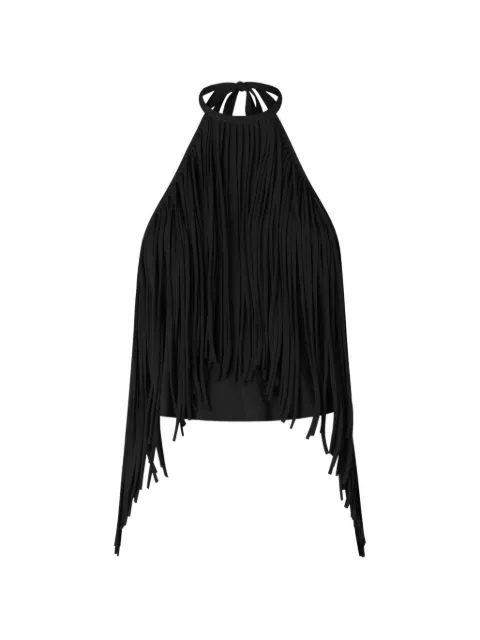 PINKO halterneck top with fringes Black 106794A3AY