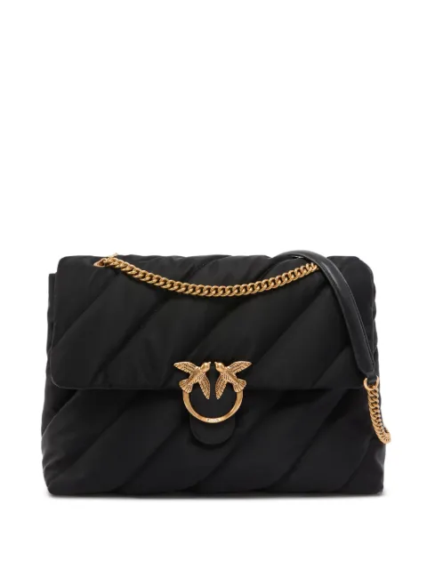 PINKO Extra Love Bag Puff maxi crossbody bag in quilted nylon Black 103347A358