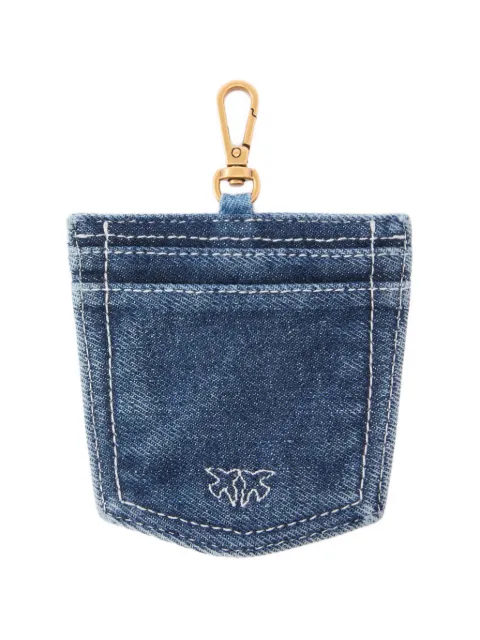 PINKO pocket-shaped card holder charm in denim Blue 105870A31I