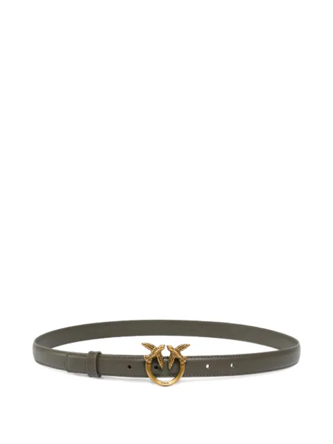 PINKO Love Birds thin leather belt Green 100143A0F1