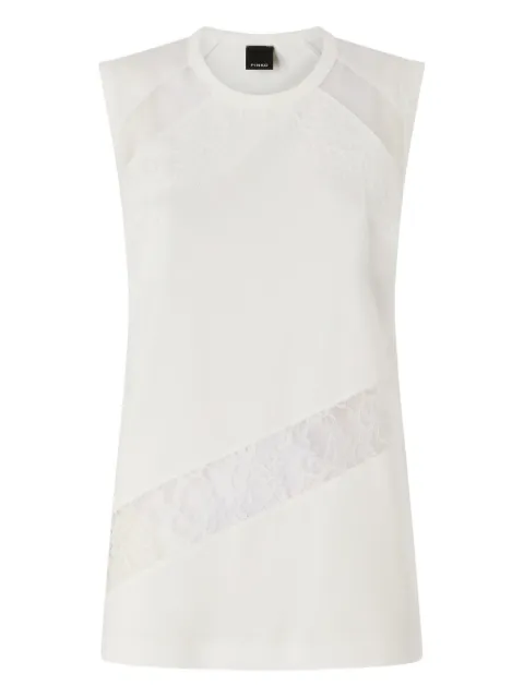 PINKO sleeveless top with lace details White 106291A335