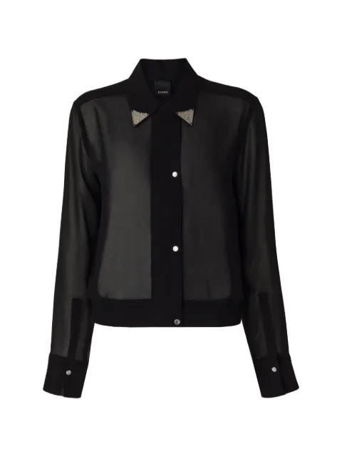 PINKO semi-sheer shirt with metallic details Black 106791A3AT