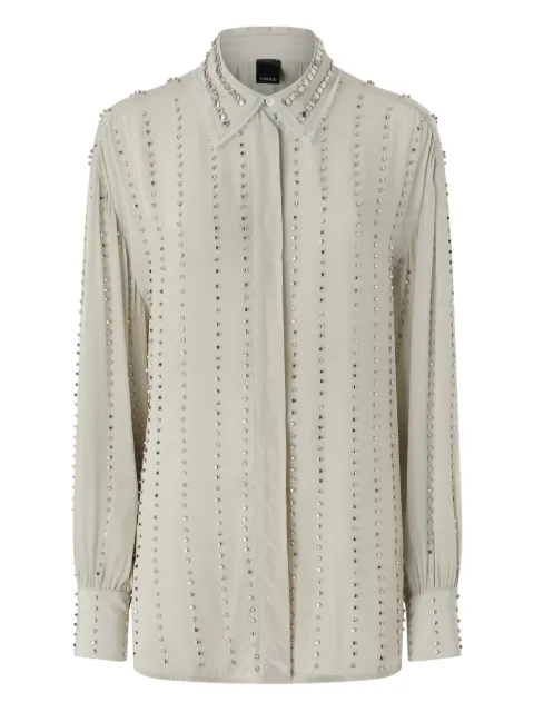 PINKO lightweight shirt with jewel stripes Grey 106238A31F