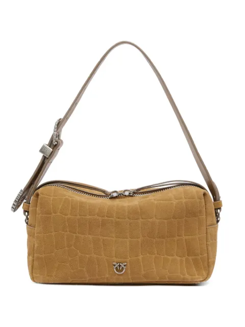 PINKO medium crossbody bowler bag in crocodile-print leather Green 106761A2YW