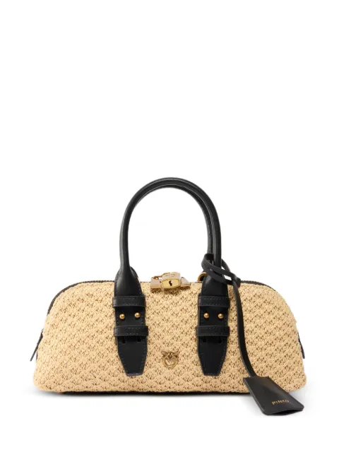 PINKO Escape Bag Horizontal small raffia handbag Neutrals 105334A1RL