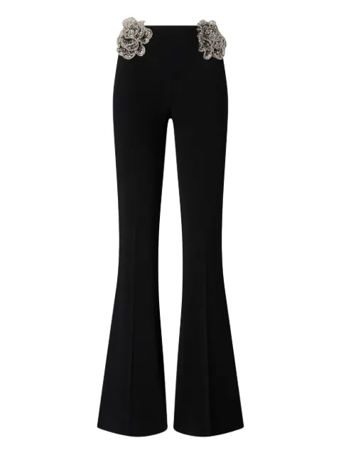 PINKO floral-appliqué flared trousers Black 106445A31P