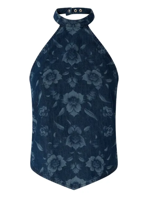 PINKO floral denim top Blue 106411A342