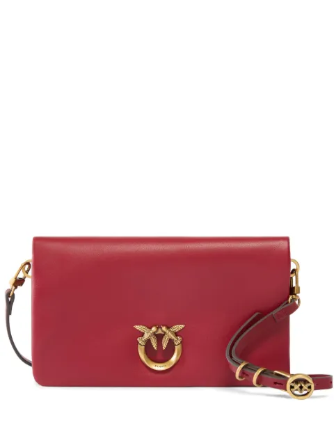 PINKO Love Bag Click Soft Horizontal Mini small crossbody clutch in leather Red 106023A0QO