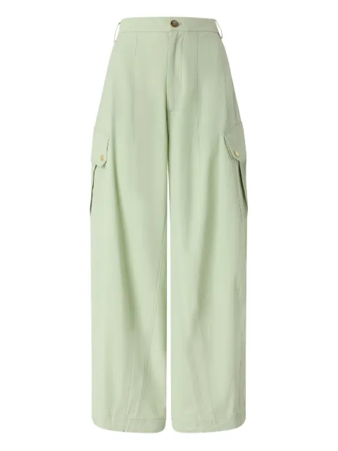 PINKO flowing cotton trousers Green 106278A2ER