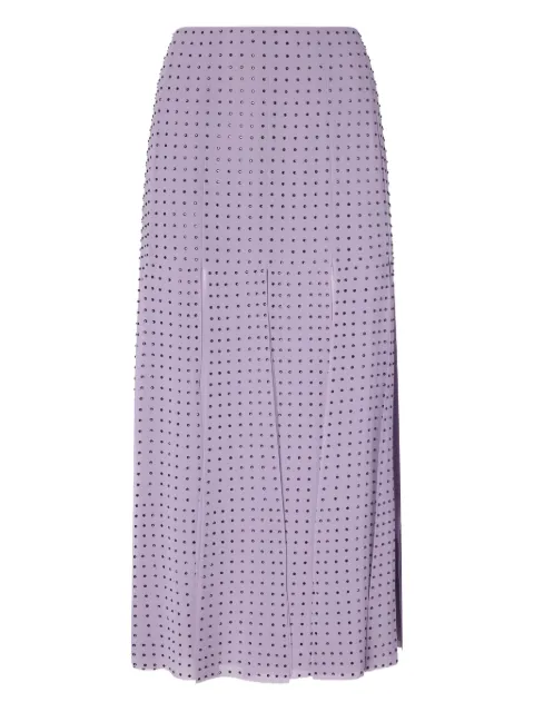 PINKO midi skirt with fringes and rhinestones Purple 106260A32X
