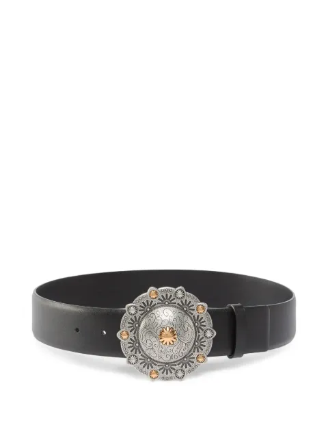 PINKO round-buckle leather belt Black 106713A0F1