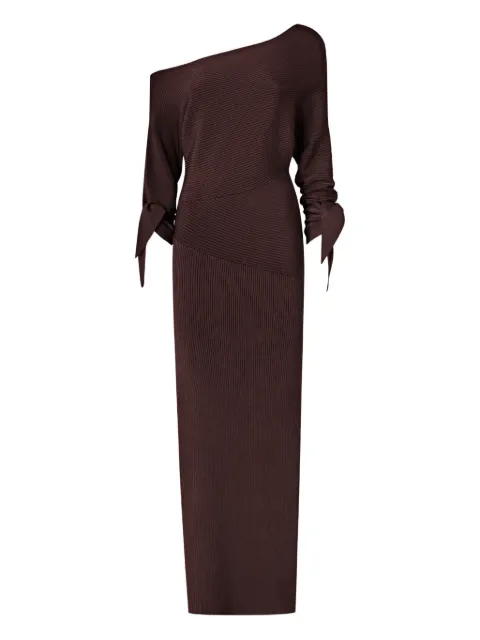 PINKO ribbed one-shoulder dress Brown 106313A347