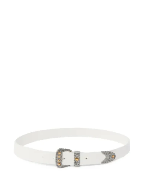 PINKO shiny leather belt with metallic finishes White 106692A315