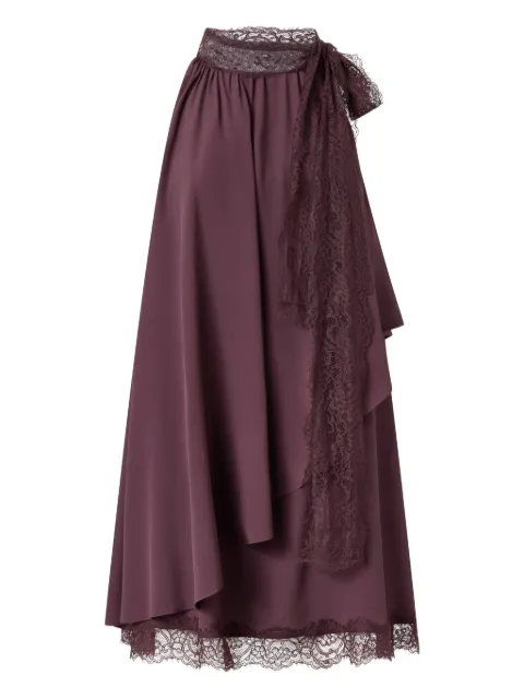 PINKO dress in crêpe de chine with lace inserts Red 106268A32Y