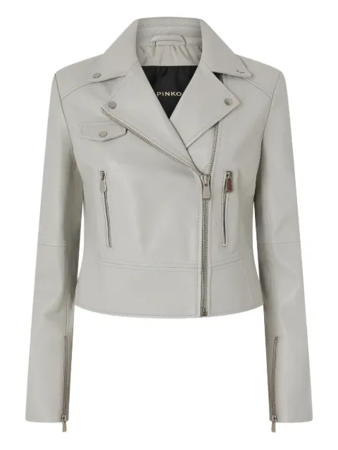 PINKO biker-style jacket in nappa leather Grey 106247A32I
