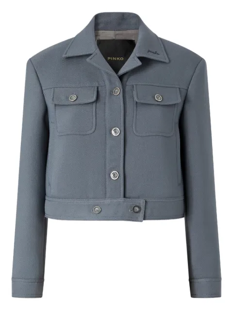 PINKO cropped jacket with topstitching Grey 106504A317