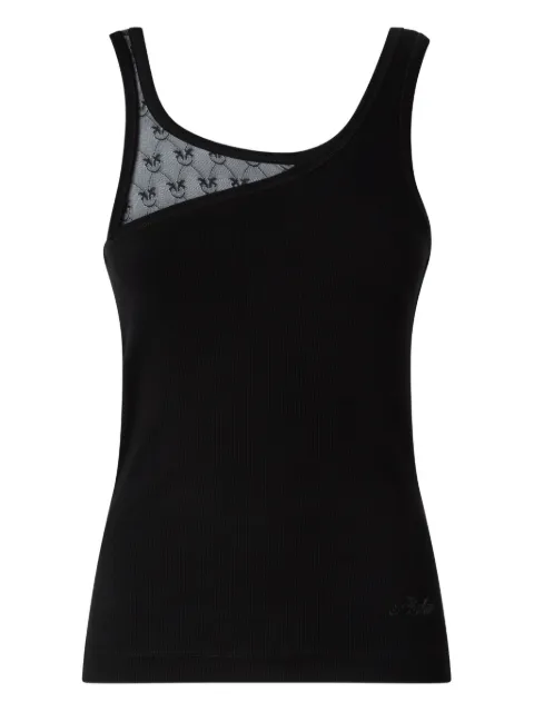PINKO vest top with Love Birds logo lace Black 106461A362