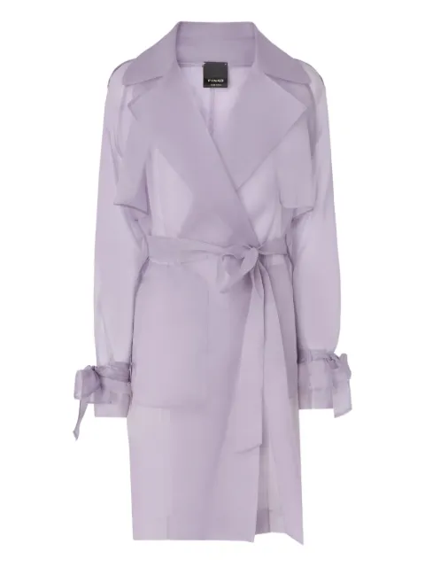 PINKO tie-detail belted coat Purple 106614A2DJ