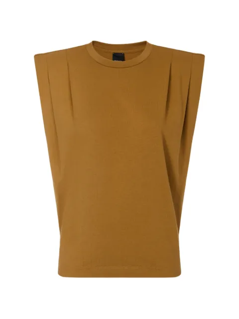 PINKO pleated-detail T-shirt Brown 106720A3AR