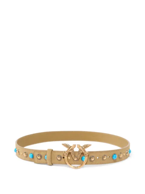 PINKO suede belt with studs, 3 cm Neutrals 106716A0F6
