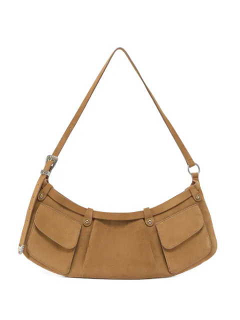 PINKO Pocket Body Bag large shoulder bag in suede with pockets Brown 106865A0F6
