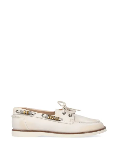 PINKO bead-embellished leather loafers Neutrals SD0539P001