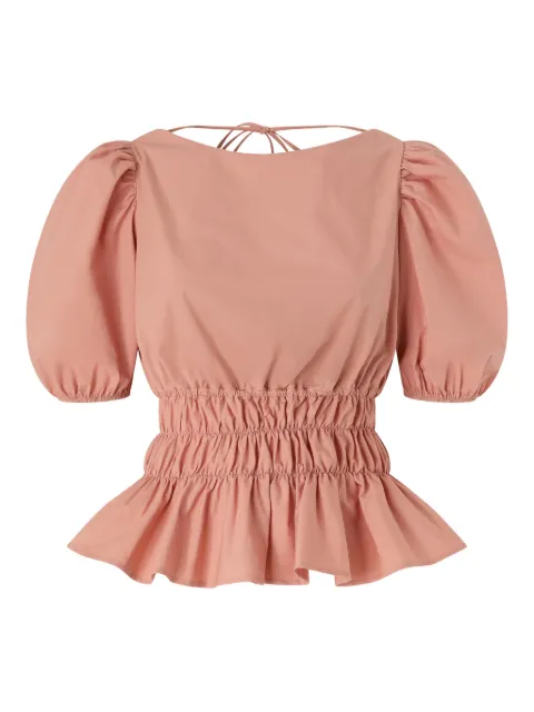 PINKO cropped top with ruffles and open back Pink 106525A35Q