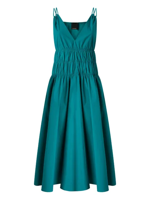 PINKO sleeveless midi dress with pleats and gathering Blue 106524A35Q
